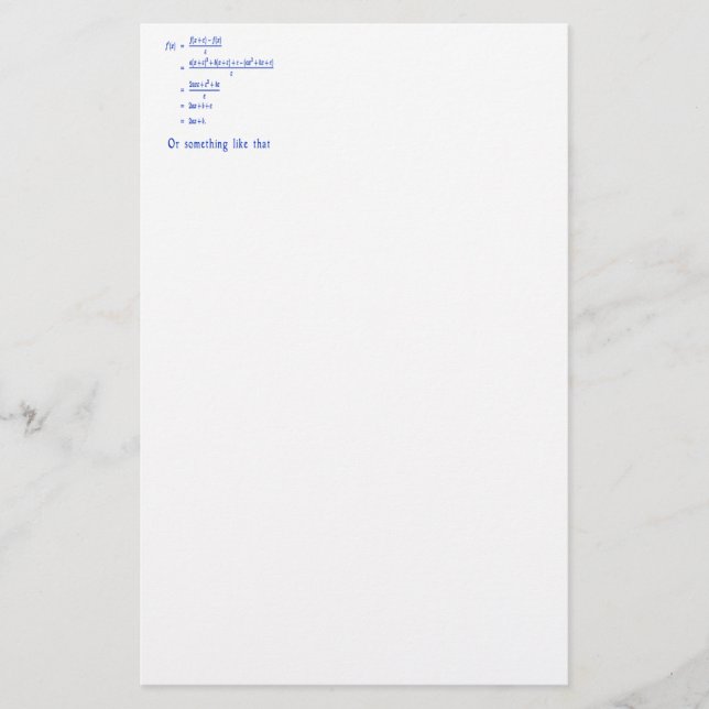 Math Briefpapier (Vorderseite)