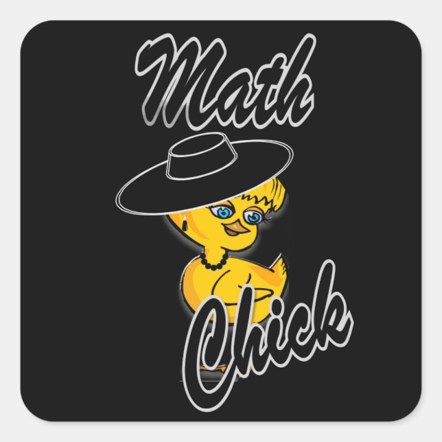 Math Chick #4 Quadratischer Aufkleber (Vorderseite)