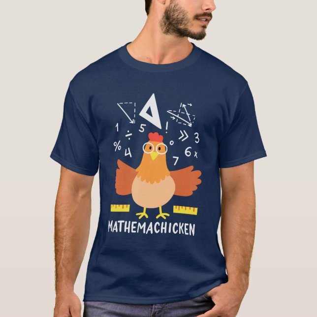 Math Chicken Gag Funny Mathemachicken Teacher T-Shirt (Vorderseite)