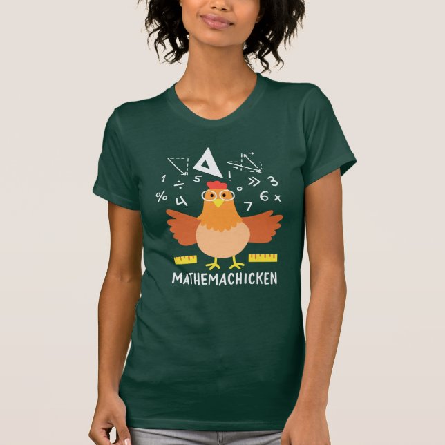 Math Chicken Gag Funny Mathemachicken Teacher T-Shirt (Vorderseite)