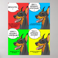 Math Chien Coloré Trigonométrie Doberman Poster