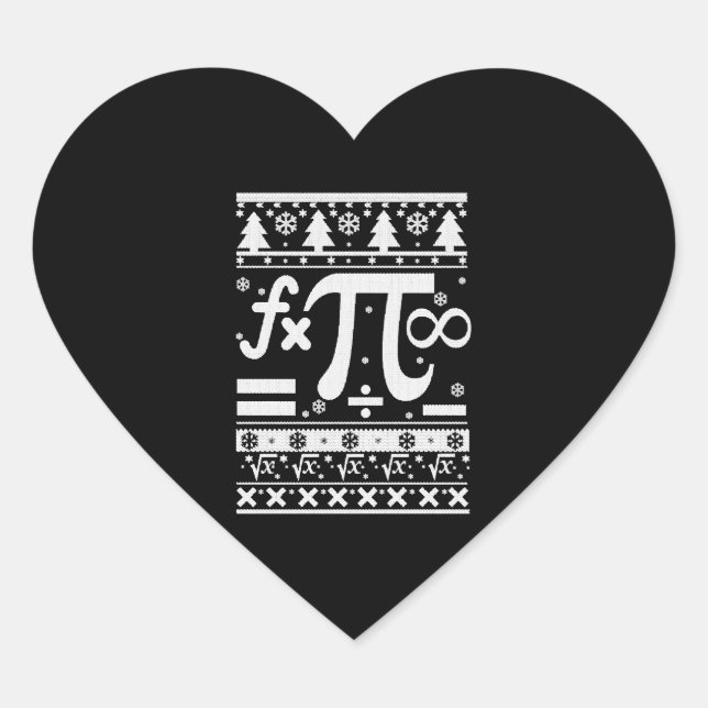 Math Christmas Herz-Aufkleber (Vorderseite)