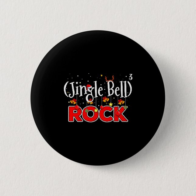 Math Christmas Jingle Bells Rock Math Funny Christ Button (Vorderseite)