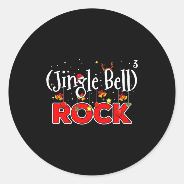 Math Christmas Jingle Bells Rock Math Funny Christ Runder Aufkleber (Vorderseite)