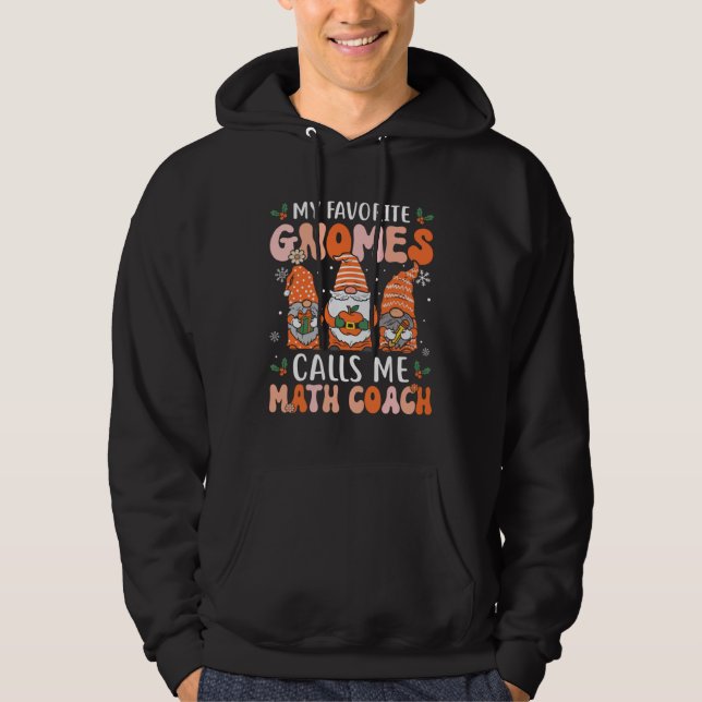 Math Coach  Christmas Gnomes Math Teacher Hoodie (Vorderseite)