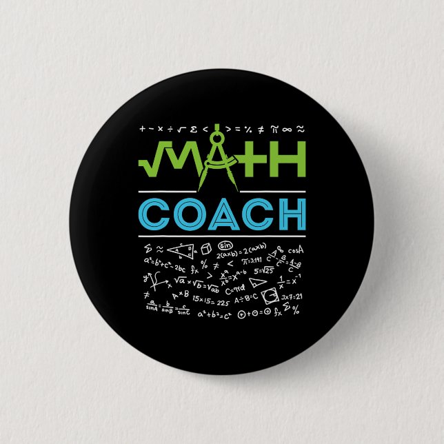 Math-Coach-Lehrer Dankeschön Zur Schule  Button (Vorderseite)