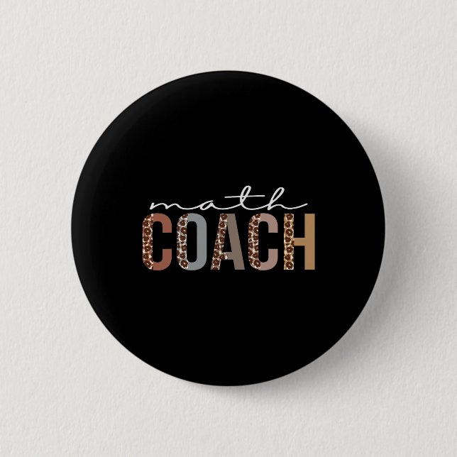 Math Coach Leopard Liebhaber Spaß für Frauen Für  Button (Vorderseite)