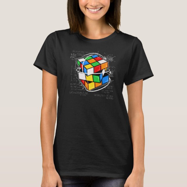 Math Cuber Speed Cubing Puzzle Cube T-Shirt (Vorderseite)