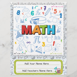 Math Custom Binder Cover   Editierbares Design Flyer