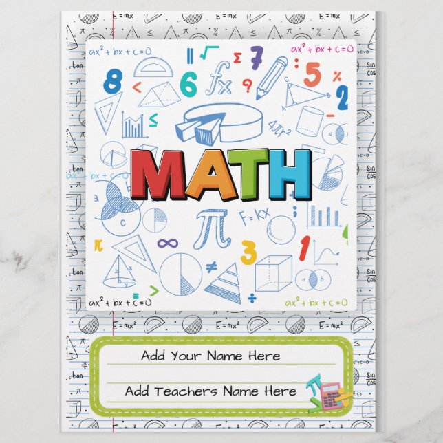 Math Custom Binder Cover | Editierbares Design Flyer (Vorne)