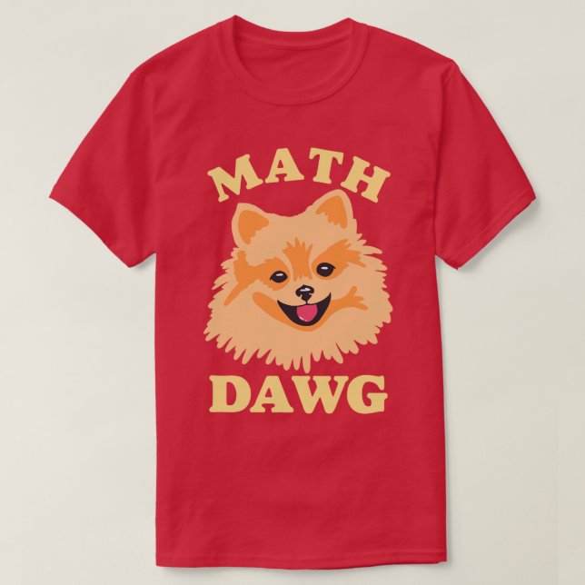Math Dawg Niedlich Mah Spitz Dog T-Shirt (Design vorne)