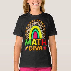 Math Diva Rainbow Leopard zurück zum T - Shirt