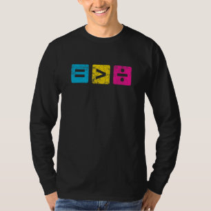 Math Equality Sign größer als Division Sign Soci T-Shirt