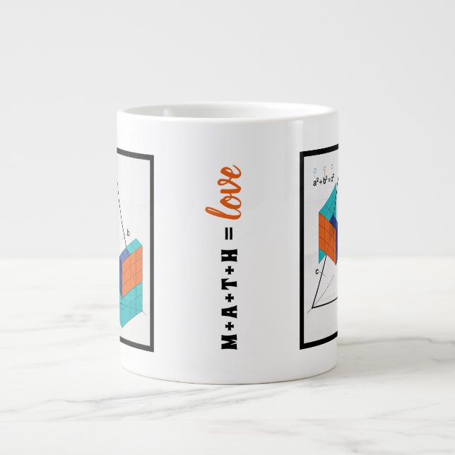 Math Equals Love 3D Pythagoräischer Lehrsatz Tasse (Vorderseite)