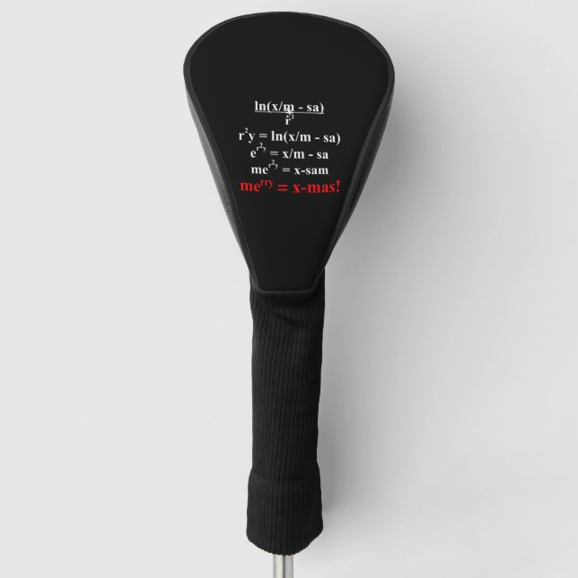 Math Equation Frohe Weihnachten Golf Headcover (Vorderseite)