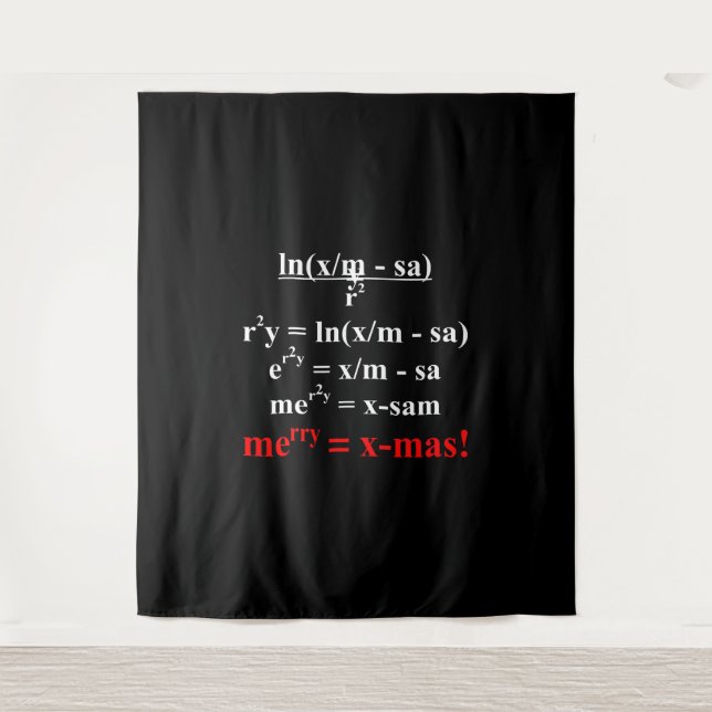 Math Equation Frohe Weihnachten Wandteppich (Vorderseite)