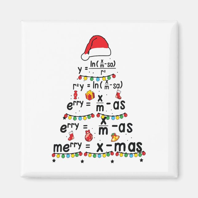 Math Equation Merry X-mas Funny Math Lehrer Chris Magnet (Vorne)
