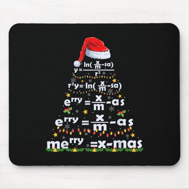 Math Equation Merry X-mas Funny Math Lehrer Chris Mousepad (Vorne)