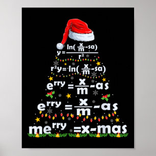 Math Equation Merry X-mas Funny Math Lehrer Chris Poster