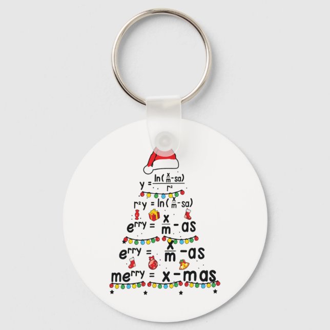 Math Equation Merry X-mas Funny Math Lehrer Chris Schlüsselanhänger (Vorderseite)