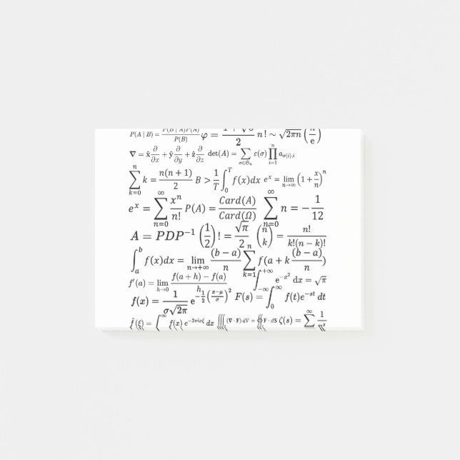 math equations and formulas post-it klebezettel (Vorderseite)