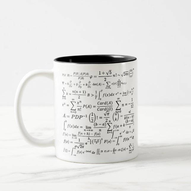 math equations and formulas zweifarbige tasse (Links)