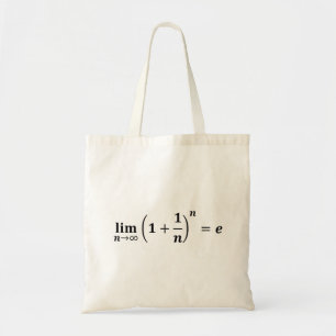 math equations: limit equals e: exponential tragetasche