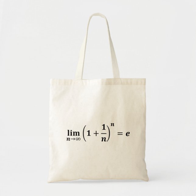 math equations: limit equals e: exponential tragetasche (Vorne)