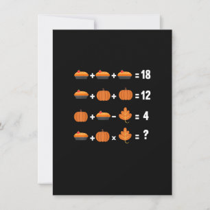 Math Equity Erntedank Day Funny Pumpkin Pie F Einladung