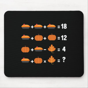 Math Equity Erntedank Day Funny Pumpkin Pie F Mousepad