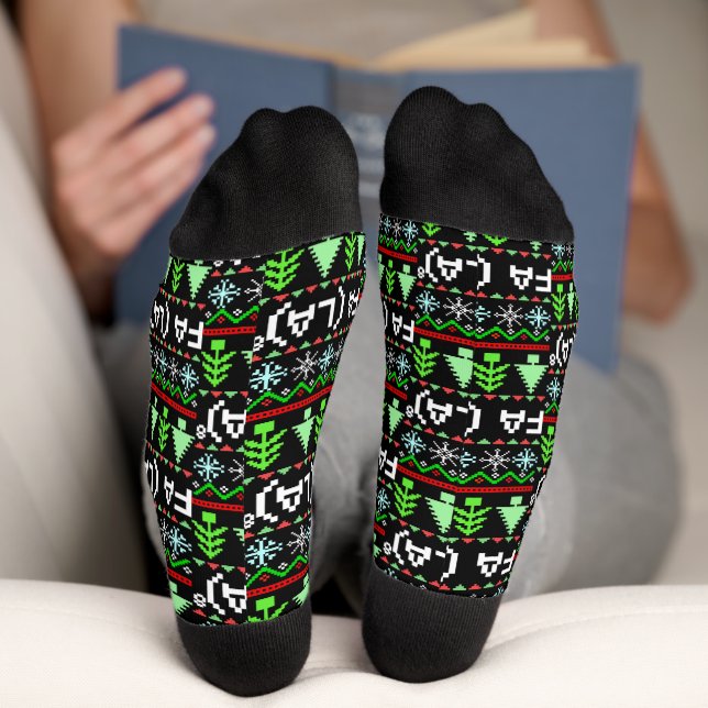 Math Fa La - Christmas Carol Ugly Sweater Style Socken (Unterseite)