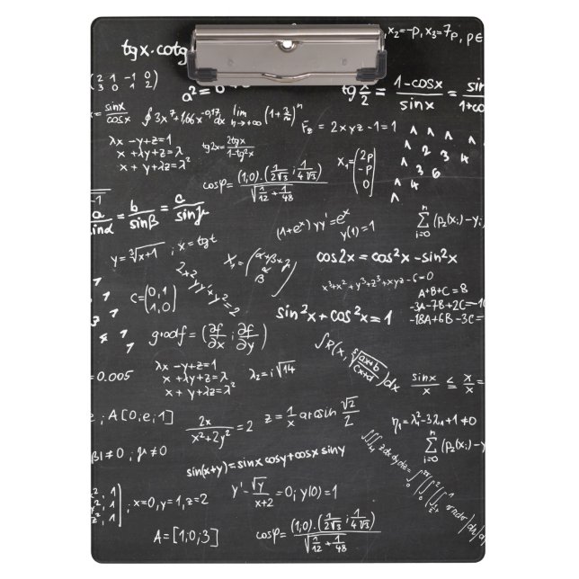Math formas auf einem Blackboard Klemmbrett (Vorderseite)