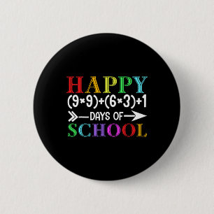Math Formel glücklich 100 Tage der Schule Funny Ma Button