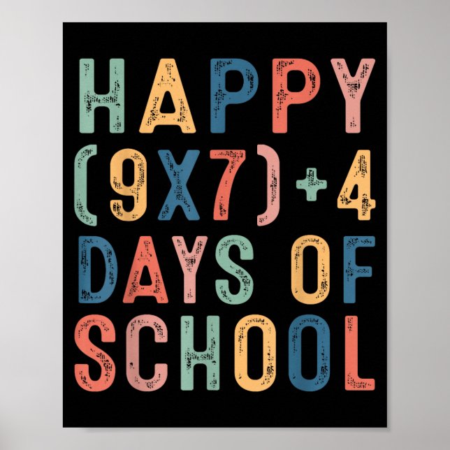 Math Formula 67 Days Of School Funny Math Teacher  Poster (Vorne)