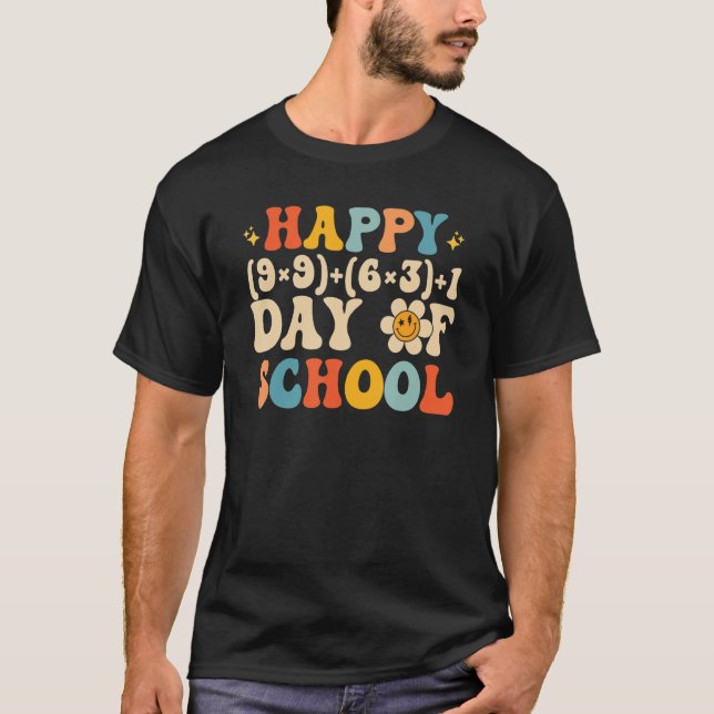 Math Formula Happy 100 Days Of School Math Teacher T-Shirt (Vorderseite)