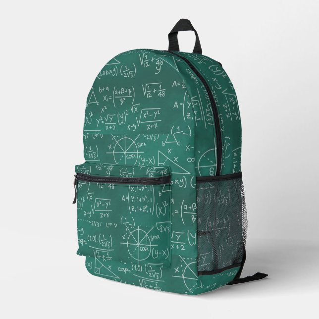 Math Formulas Geek Green Bedruckter Rucksack (Rückseitige Ecke Rechts)