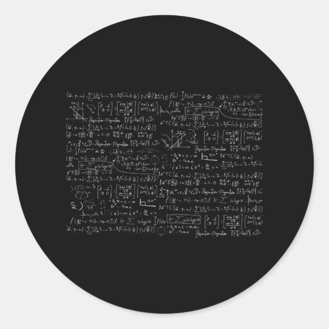 Math Formulas Muster Runder Aufkleber (Vorderseite)