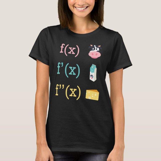 Math Fun Kuh Milch Käse Ableitung Infinity Calc T-Shirt (Vorderseite)