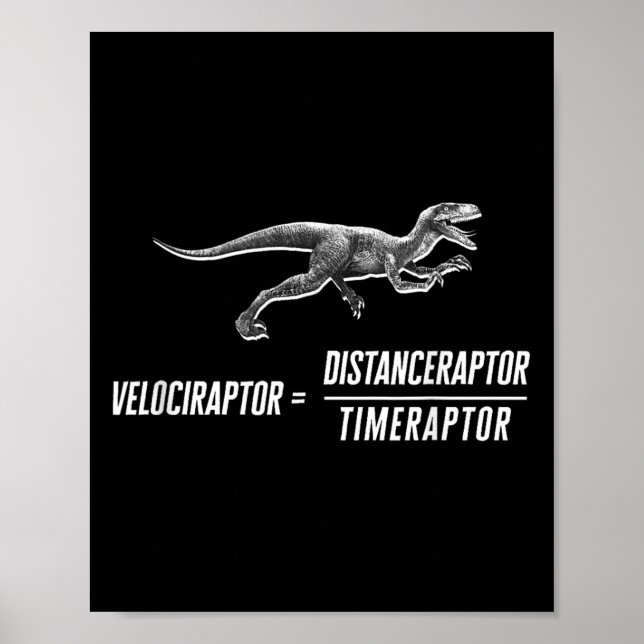 Math Geek Dinosaur Velociraptor Gleichung V2 Poster (Vorne)