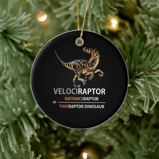 Math Geek Dinosaur Velociraptor Keramik Ornament (Baum)