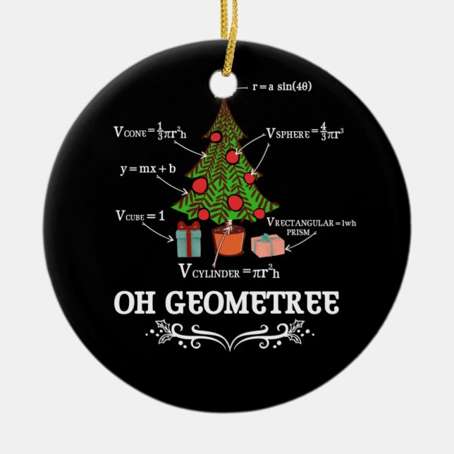 Math Geometry Christmas Tree Geometree Lehrer Keramik Ornament (Vorne)