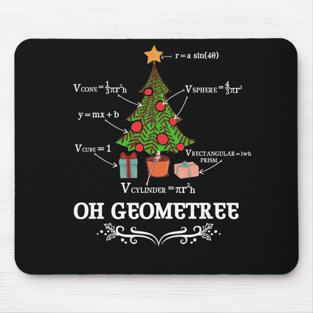 Math Geometry Christmas Tree Geometree Lehrer Mousepad (Vorne)