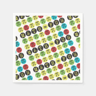 Math gleicht Spaß - Funny Pi Colorful Paper Napkin Serviette