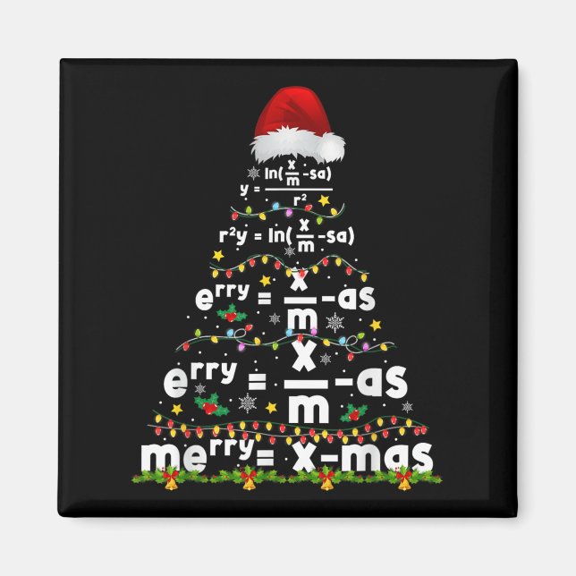 Math Gleichung Frohe Weihnachten Saison Lehrer Wei Magnet (Vorne)