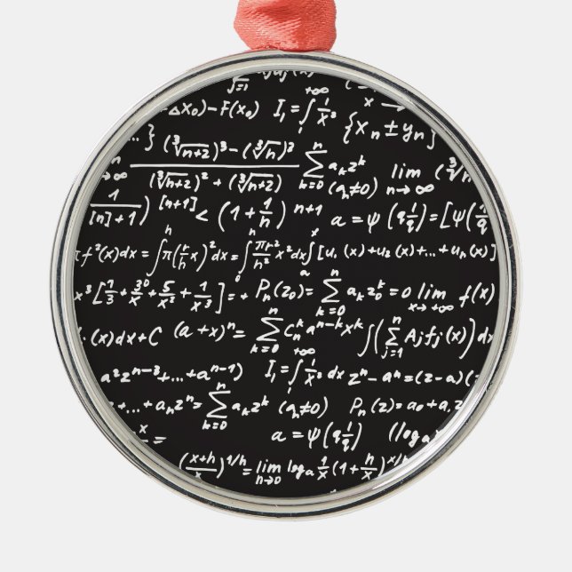 Math-Gleichungen für Blackboard Silbernes Ornament (Vorne)