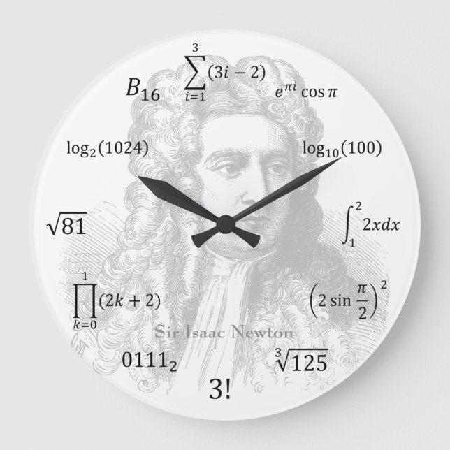 Math-Gleichungen und Notationen Große Wanduhr (Vorderseite)