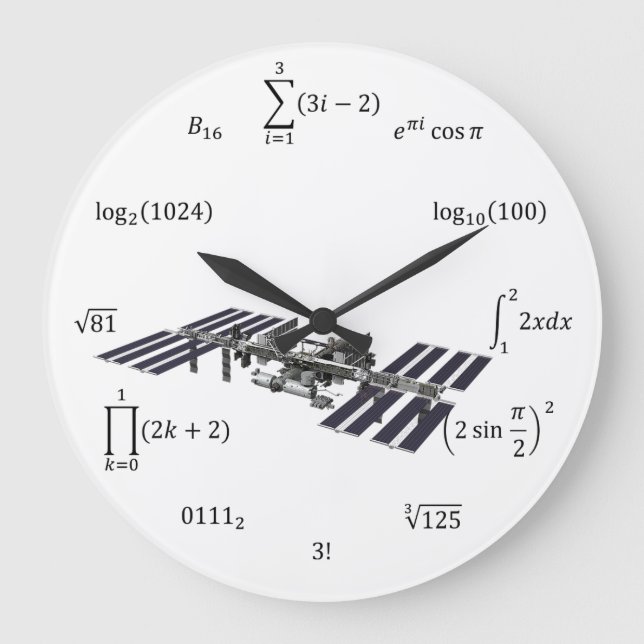 Math-Gleichungen und Notationen Große Wanduhr (Vorderseite)
