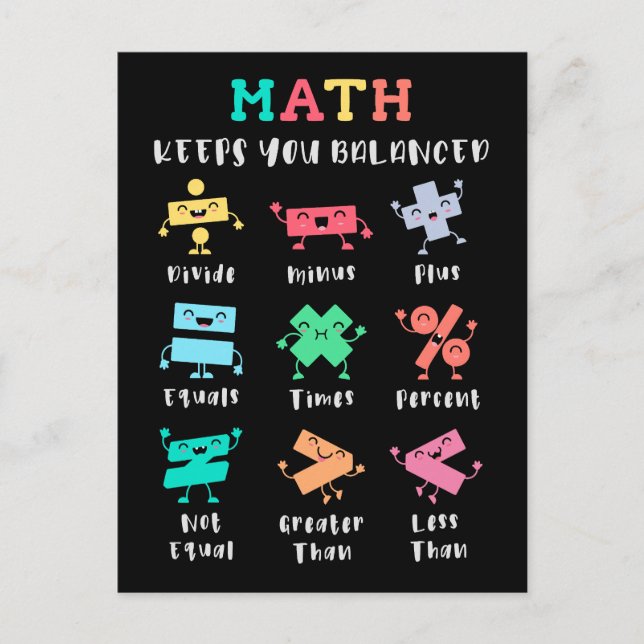 Math keeps you balanced postkarte (Vorderseite)