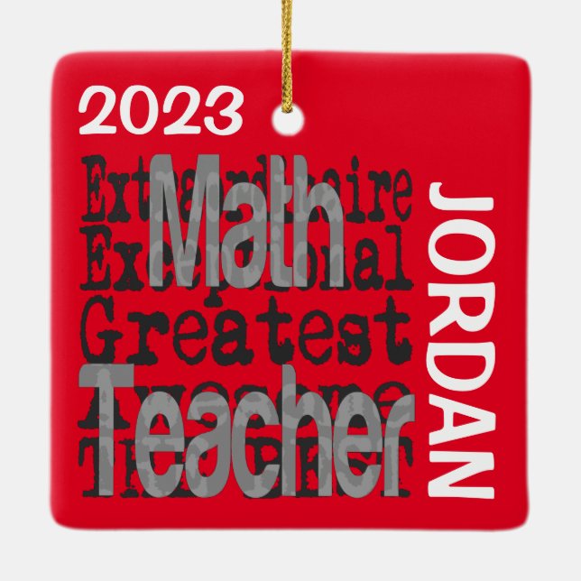 Math Lehrer Extraordinaire CUSTOM Keramikornament (Rückseite)