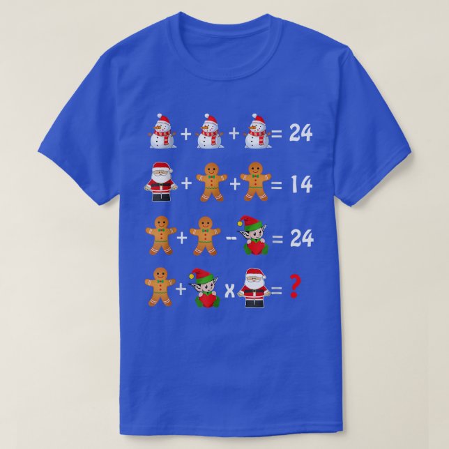 Math Lehrer Weihnachtsordnung Operation Quiz T-Shirt (Design vorne)